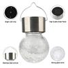 Solar Hanging Light Outdoor Cracked Glass Ball Lantern for Yard Patio Fence Tree White Light