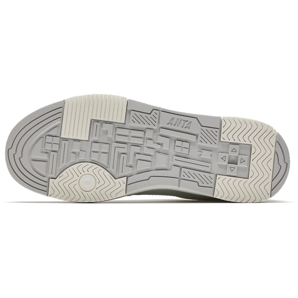 Anta Street Fun Sports Casual Height Increasing Wear Resistant Lightweight Non Slip Low Top Skate Shoes Women Sneakers White Gray Blue 922518007-2