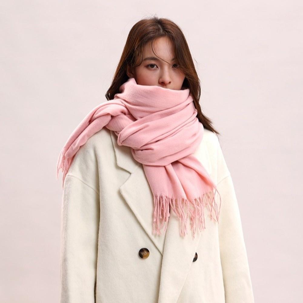Thickened Imitation Cashmere Scarf Korean Style Women Shawl Simple Winter Neckerchief  Autumn