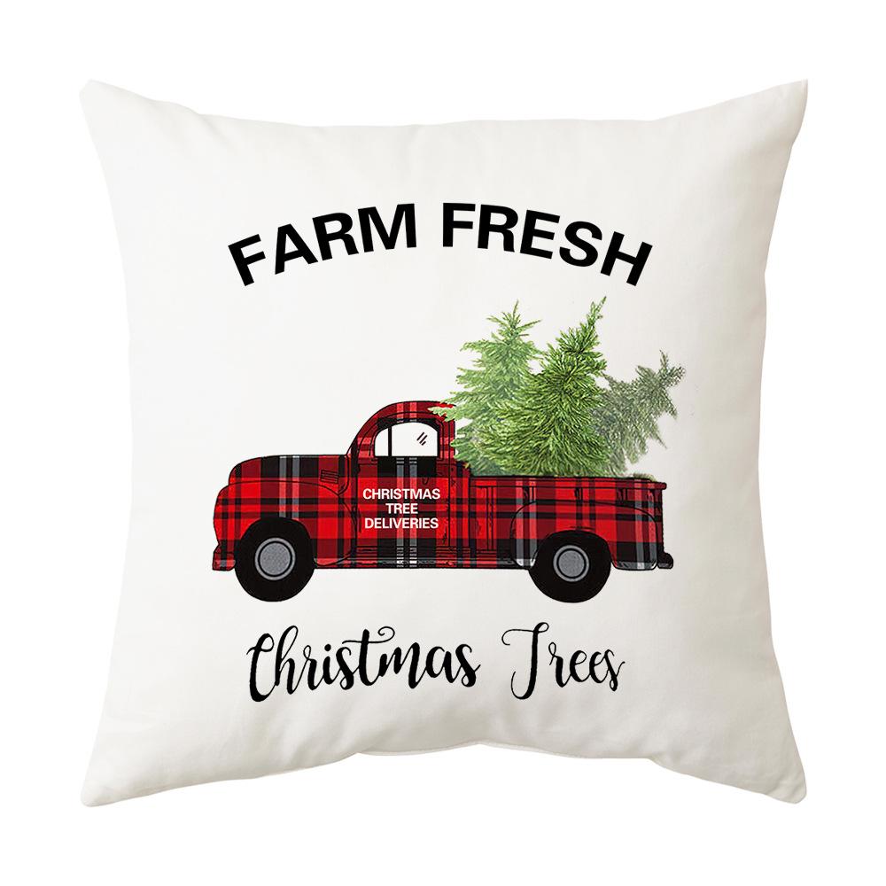 New Red and Black Plaid Christmas Pillow Case Printed Home Lumbar Support Office Cushion Pillow Case