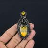Bumblebee Jasper Pendant, 999 Copper Wire Wrapped Gemstone Jewelry, Handmade Pendant, For Mother Day