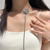 Vintage Metal Irregular Round Pendant Necklaces for Women Exaggerated Black Leather Long Rope Adjustable Necklaces Party Jewelry