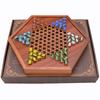 Wooden Chinese Checkers Set with Storage Drawer Children Adults Chess Board Game