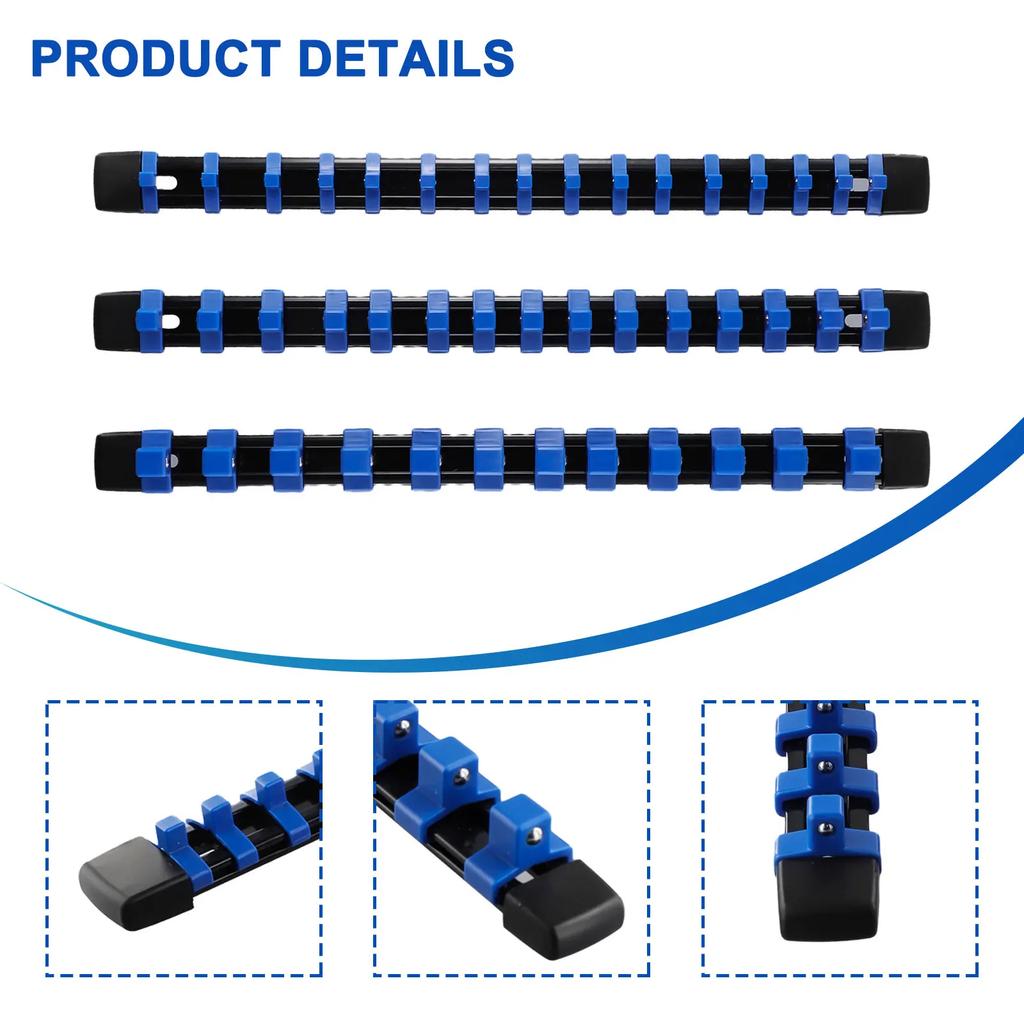 3pcs Wrench Holders Traight Plastic Socket Wrench Organizer Rail Bracket Repair Tools Wall Socket Wrenches Storage Tools