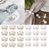 Elegant Dining Table Pearls Napkin Holder Stylish Napkin Rings Set with Pearls Detailing for Chic and Stylish Tablescape