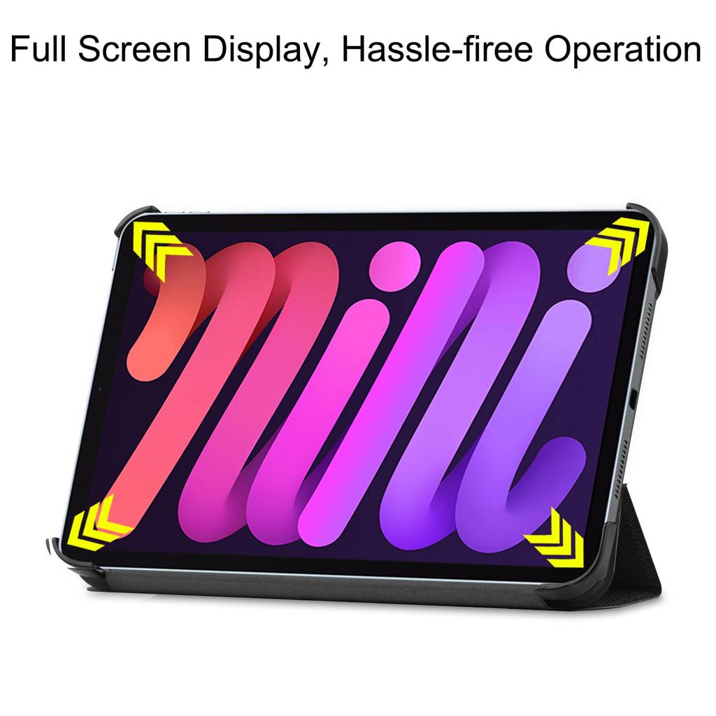 Case for iPad Mini 7 6 8.3'' with [Tri-fold Stand + Auto Wake/Sleep], Colorful Premium PU Leather Case Shockproof Hard Shell