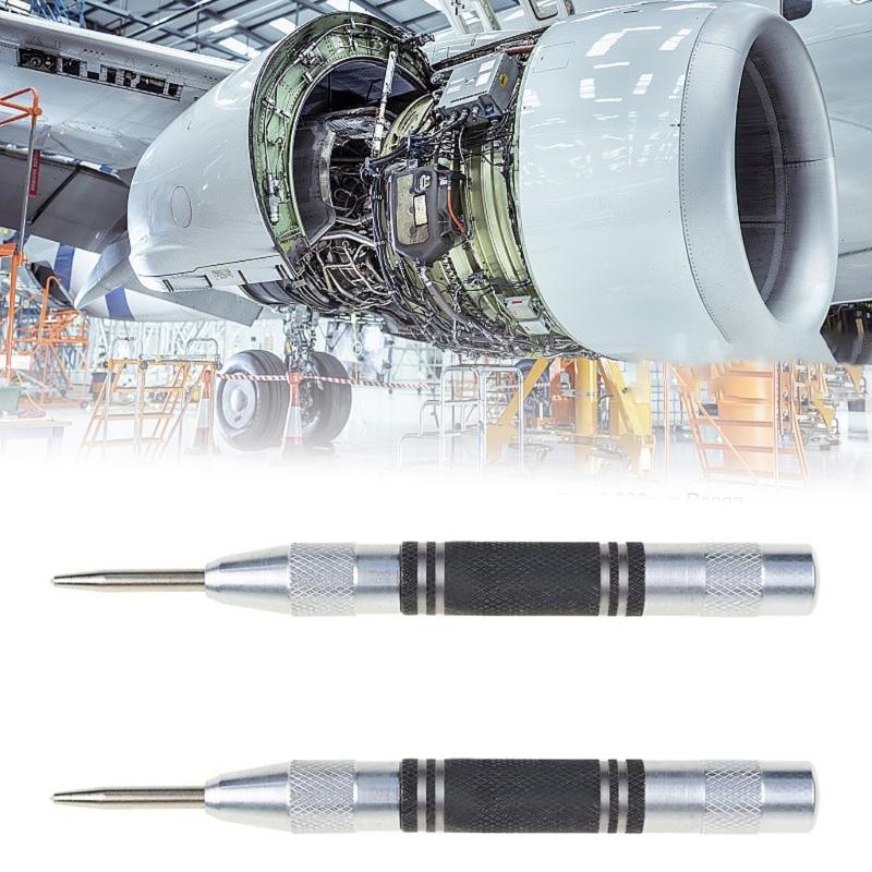 2 Stück Schwerlast Automatischer Körner Gehärteter Stahl Rändelgriff Einstellbare Spannung Industrielles Holzbearbeitungs-Handwerkzeug