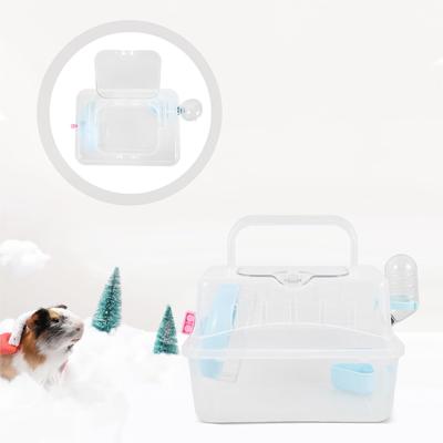 Milisten Transparent Hamster Travel Carrier Portable Cage for Small Animals for Mice Guinea Pigs and Ferrets Lightweight Design
