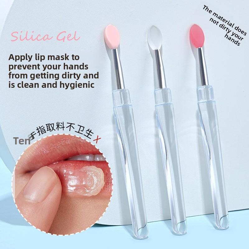 1PCS Portable Multifunctional Silicone Lip Brush with Cover Dustproof Lip Glaze Brush Lipstick Brush Lipstick Brush Eyeshadow Brush