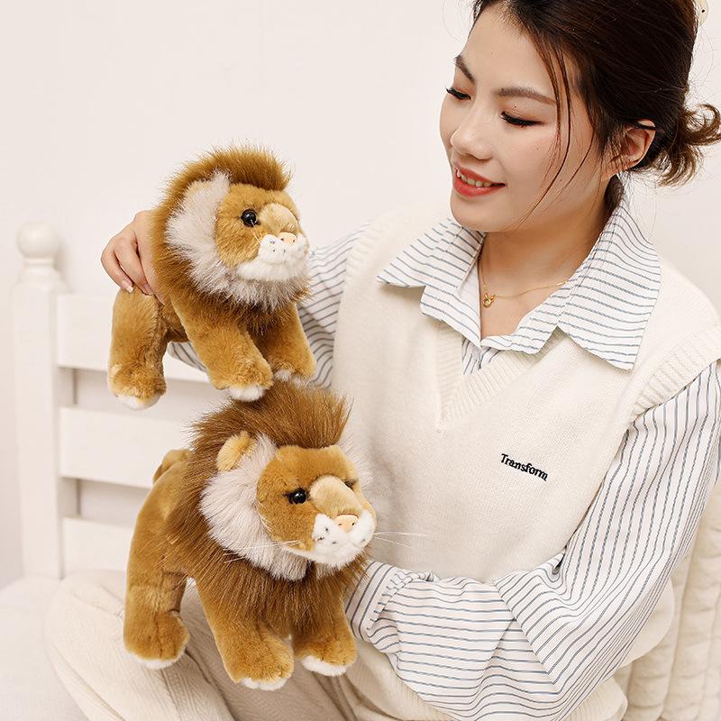 Cute Simulation Little Lion Doll Plush Toy Zoo White Lion Doll Boy Soothing Rag Doll