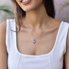 Natural Moonstone Rose Cut Necklace Rainbow Moonstone Healing Crystal Handmade Necklace Silver Oxidized Necklace For Women  Unique Gifts