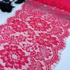 3m x32cm Red French Chantilly Lace, Inelastic Scalloped Eyelash Nylon Lace Fabric for Sewing, Bra, Underwear, Lingerie, Dress, Garment, Crafting