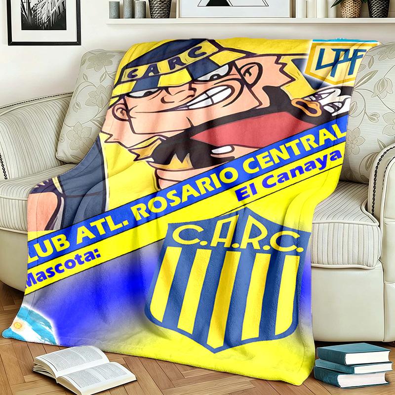 Club Atletico Rosario Central Theme Personalized Outdoor Flannel Blankets Soft And Suitable For All Seasons Perfect For Sofas Beds And Camping