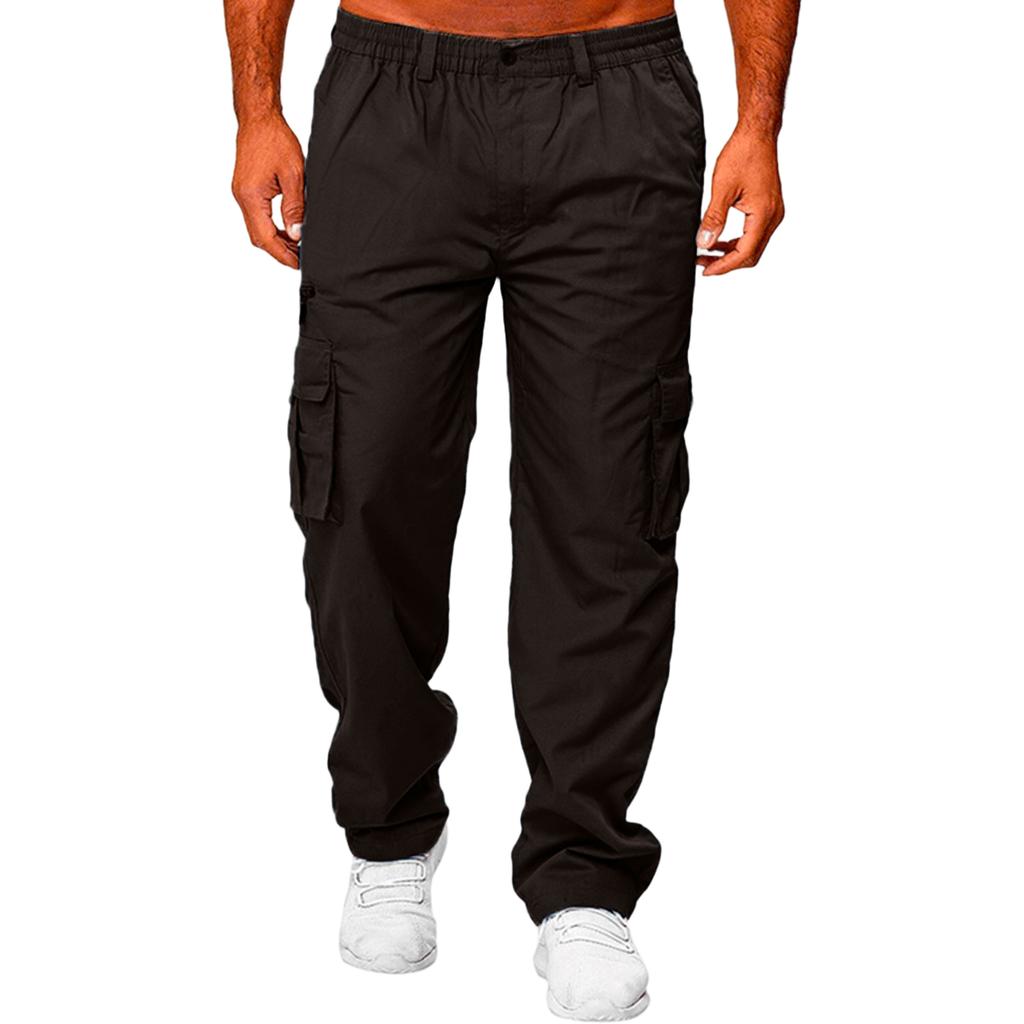 Men's Cargo Pants Outdoor Casual Loose Fit Straight Leg Multi-Pocket Work Pants