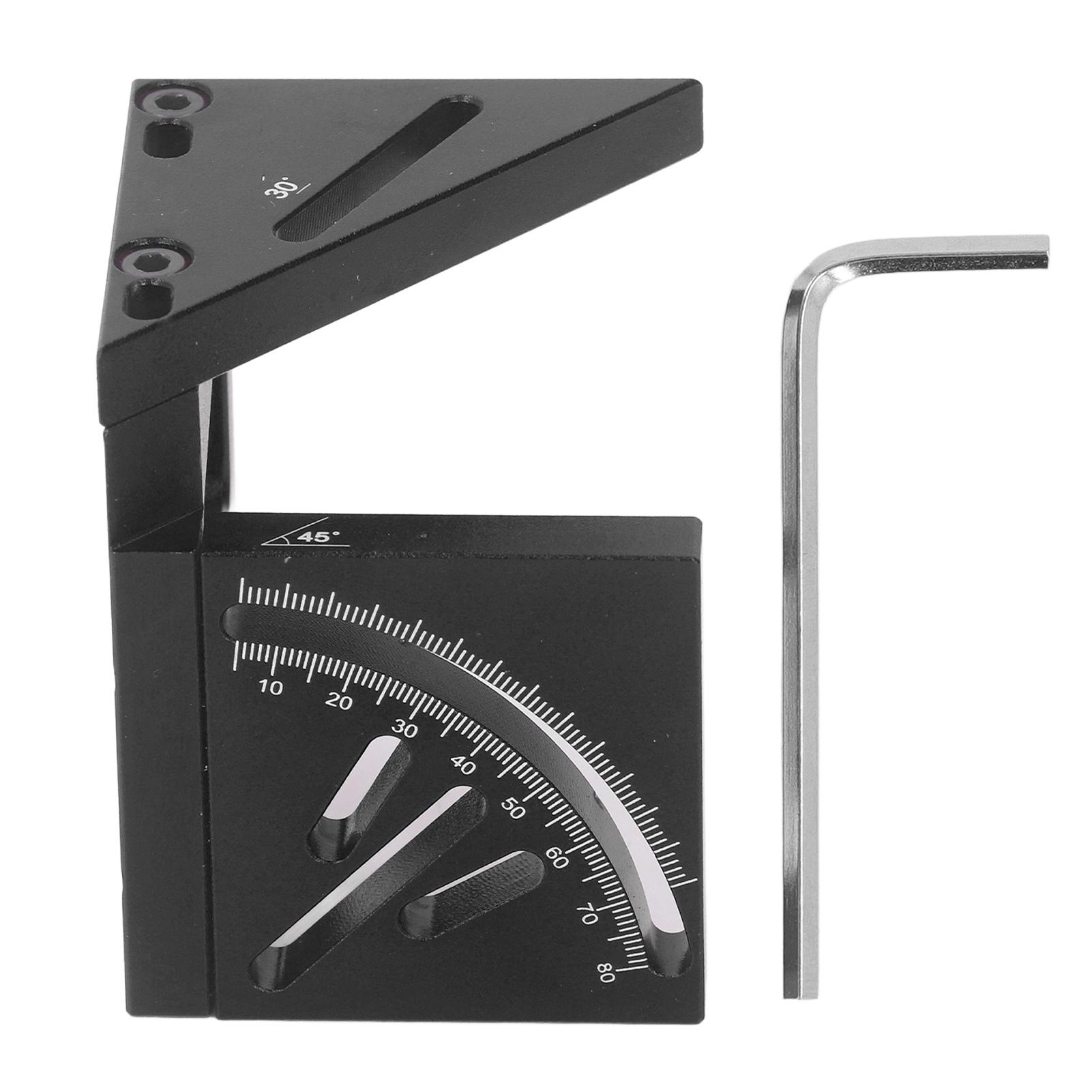 

Багатокутний 3D-транспортир Лінійка для розмітки 45 градусів Основний інструмент для деревообробки Лінійний маркер Квадратний інструмент для Black