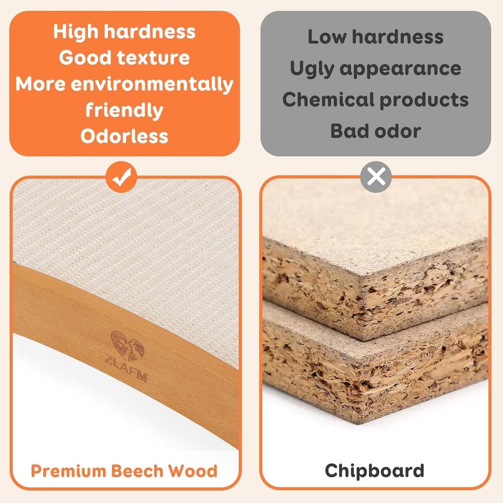 Extra-Larger Sisal Cat Scratcher Bed, Durable Cat Scratching Post with Hammock for Indoor Cats Lounger & Sleep & Scratch, Natural Sisal Cat Scratch