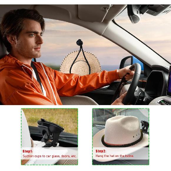 Ziciner Cowboy Hat Mounts For Your Vehicle, Hat Mounts With Suction Cup, Hat Holder Rack To Keeps Your Hat Securely On The Dash, Auto Universal