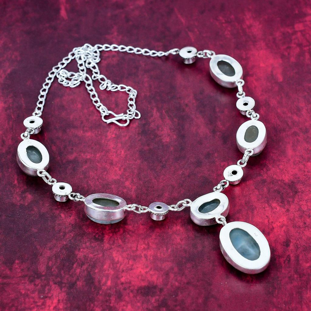Aquamarine & Blue Topaz Handmade Latest Design Jewelry Necklace, 925 Solid Sterling Silver Gemstone Necklace, Gift For Mother