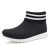 Fashion Black Rain Shoes for Men Rubber Shoe Platform Ankle Boots 2025 Autumn Winter Slip On Booties Boots for Men Waterproof Work Botas