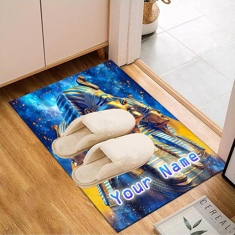 1PC Custom Name Egyptian Pharaoh Dreamscape Theme Floor Mat Ideal for Living Room, Game Rooms, Office, Bedroom,Floor Mat Playful Design