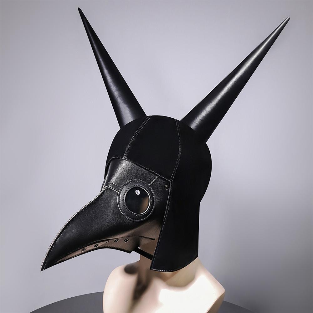 Grappig Middeleeuws Pestdoktersmasker Leer Zwart Snavelmasker Dokter Halloweenmasker Steampunk PU Vogels Cosplay Doctour De Peste