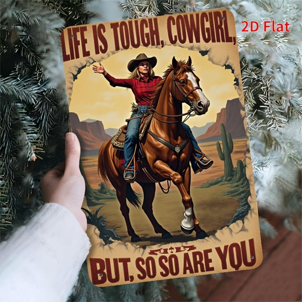 Planetjuice Cowboy Wild West Retro Metal Wall Art Sign Home Decor xcm