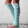 Women's Knee High Knitted Boot Socks Leg Warmers Long Winter Warm Lace Buttons Stockings