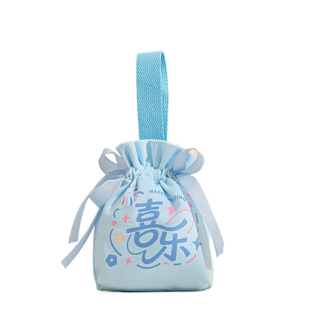 Traditional Canvas Wedding Candy Bag Tassels Drawstring New Year Gifts Bag Spring Festival Flower Chinese Style Handbag Party