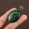 Natural Green Labradorite Gemstone Copper Wire Wrap Gift Pendant 2.17" W9f78