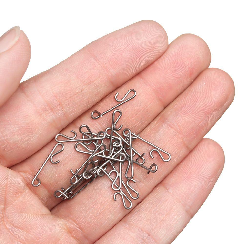 50 Pcs Stainless Steel Fishing Hanging Snap Barrel Swivel Fast Lock Connector Line Tackle Portable Durable High Quality