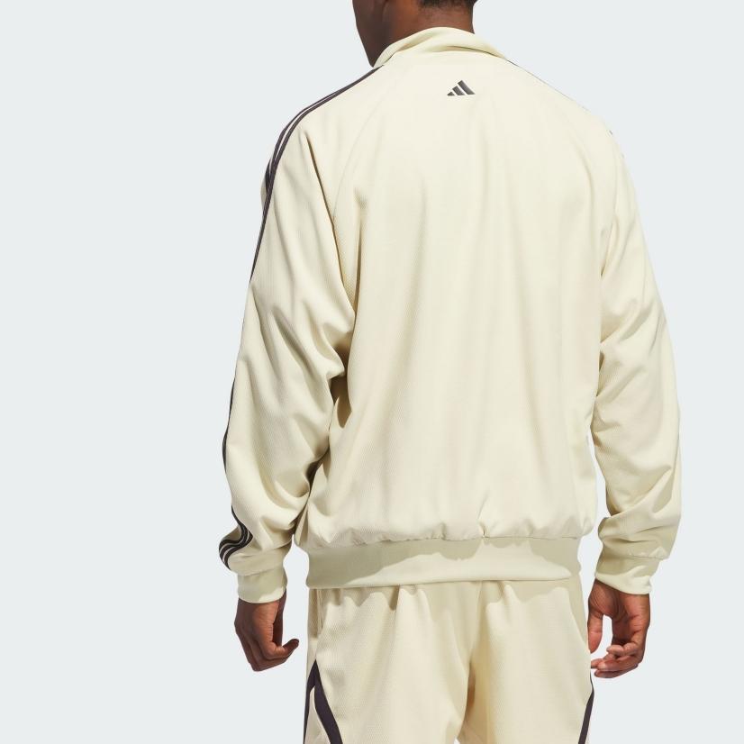 Adidas Side Stripe Casual Sports Zip-Up Stand Collar Long Sleeve Jacket Men Jackets Apricot IR9255