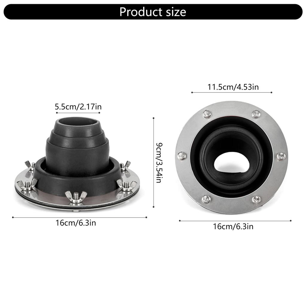Fire Resistant Silicone Stove Jack with Stainless Steel Rings For Tent Chimney Pipe Vent Fire Resistant Round Hole Base