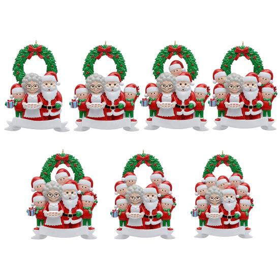 Christmas Pendant Santa Claus Family Hanging Pendant Classic Colors Family Theme Festive Atmosphere Decor