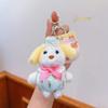 Cute Bear Plush Keyring With Floral Print Clothing And Bow Decor For Kids And Teens