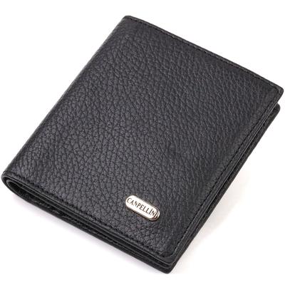 Klassische Geldbörse für Herren aus genarbtem Echtleder CANPELLINI 21742 Schwarz