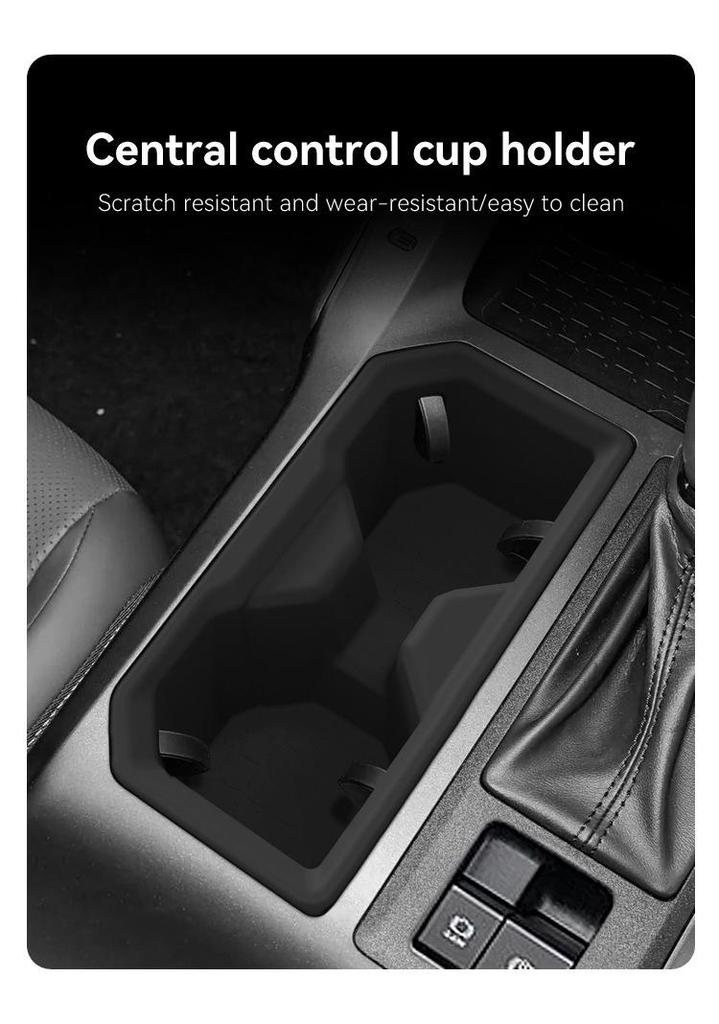 RAV4 LHD Center Console Cup Holder Silicone Anti-Slip Mat - Fits 26 Models, Protective Car Modification Accessory.