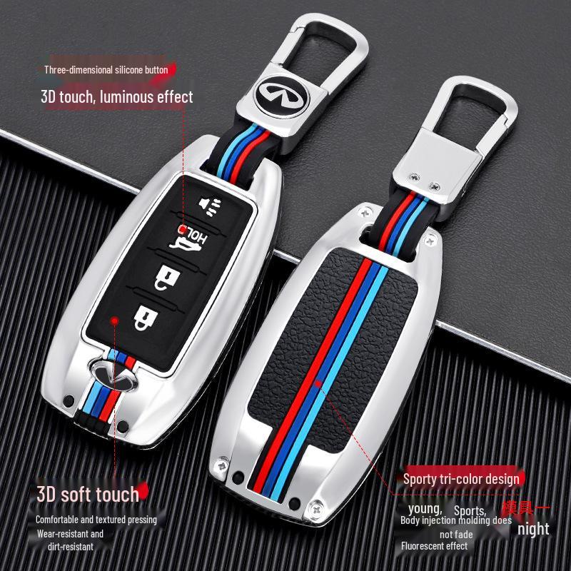 2020 Infiniti QX50/QX60 Key Cover: Metal Shell Key Bag with Buckle for Car Modification