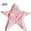 Cute Baby Photo Outfit Star Knit Sleep Sack, Christmas Newborn Swaddle with Hood, Festive Sleepwear Soft Wool Yarn Romper for 0-3 Months, Holiday