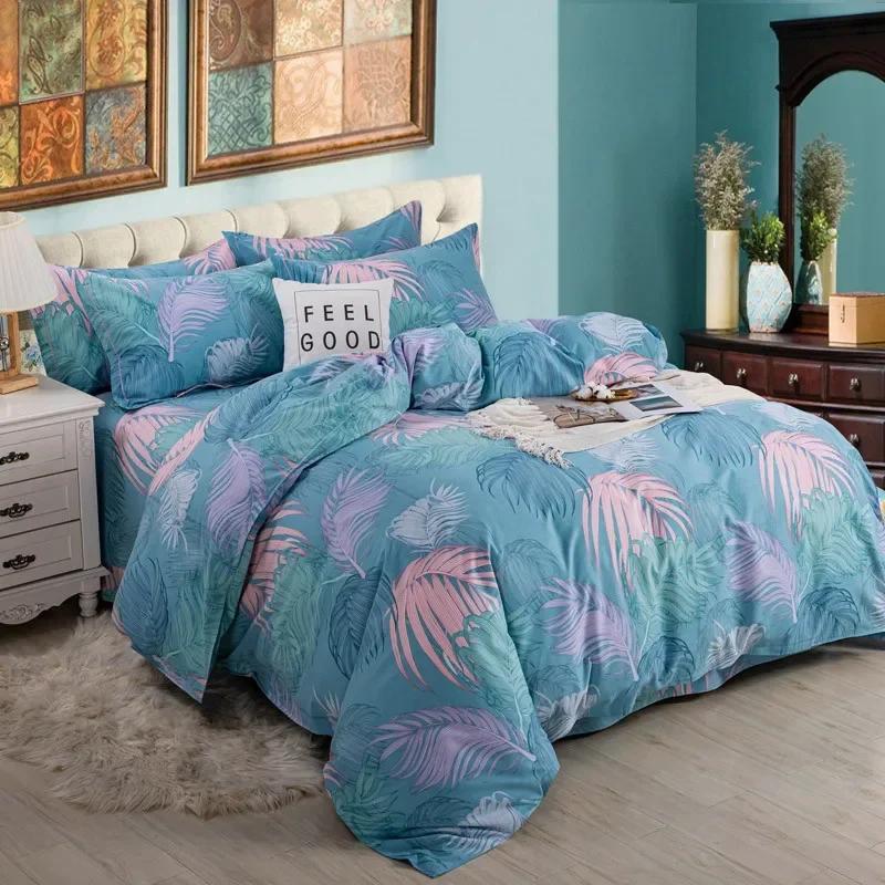 Luxury King Queen Size Bed Duvet Coat Sheet Quilt Cover Set Thickened Pure Cotton Brushed Bedding Four-piece Set