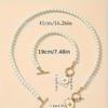 Trend Pearl Octagon Star Bracelet Necklace Set Female Niche Light Luxury Love Clavicle Chain