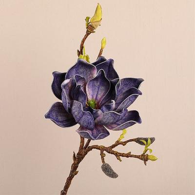EVA Artificial Magnolia Branch Real Touch Floral Art Artificial Orchid Flowers Handmade Simulation Big Magnolia Wedding Decor