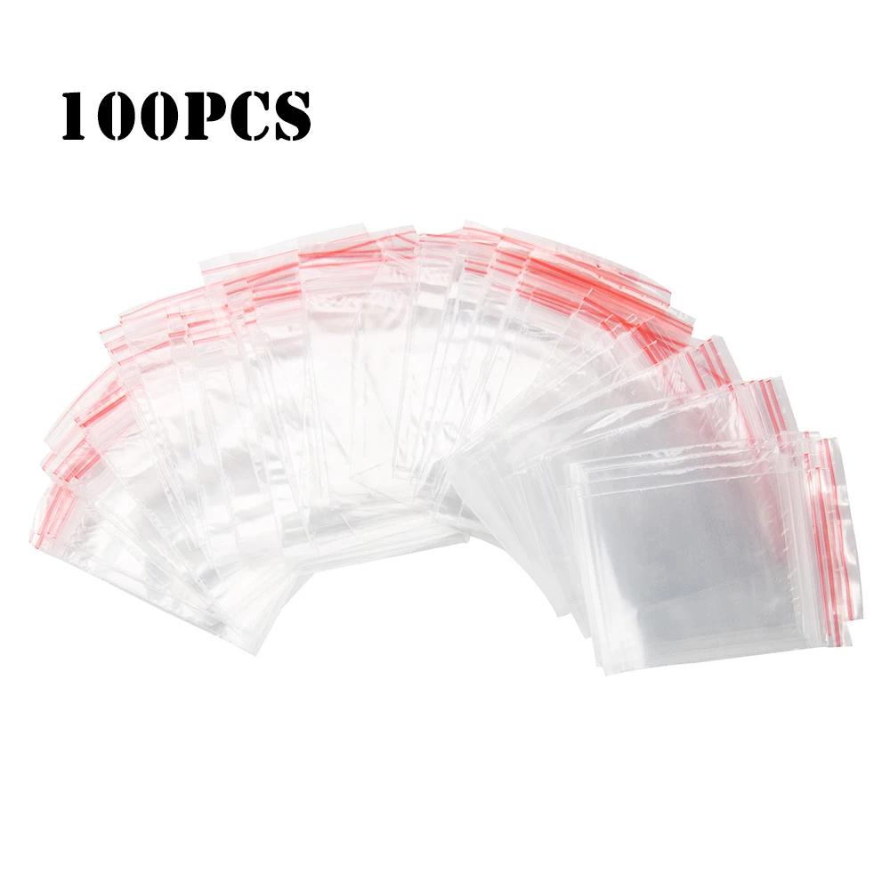 

100Pcs Resealable Zip Lock Bags Plastic Transparent Packaging Poly Ziplock Bag Self Seal Clear Food Storage Package Fresh Bag 4*6cm&100Pcs прозрачный