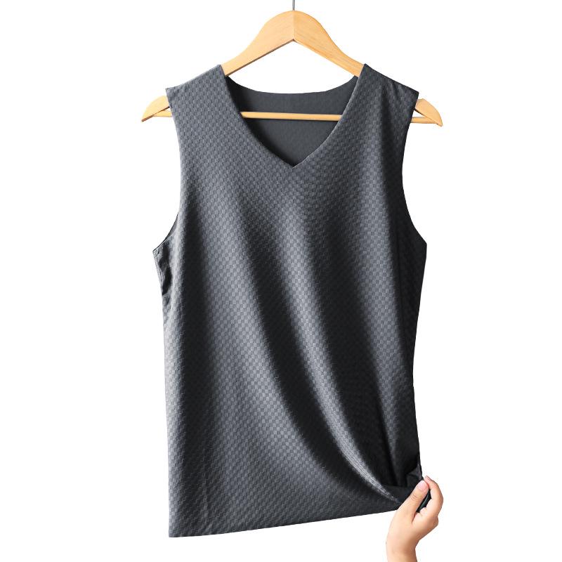 Men's Ice Silk Seamless V-Neck Sleeveless Vest