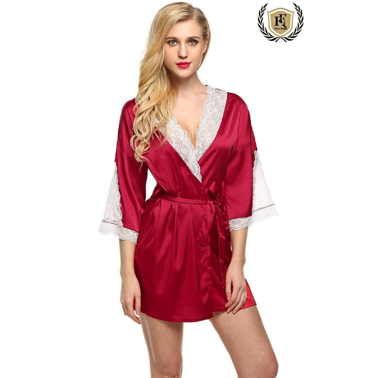 

Ночное белье Ladysta Robe с v-образным вырезом – свободный размер (S / M / L) Free Size (S/M/L) малиновый