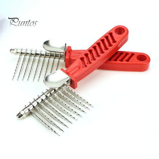 Dog Dematting Comb Rake Detangler Brush for Dogs Stainless Steel Grooming Comb Cats Pets Matted Fur Removal On Undercoat Tool Pet Supplies