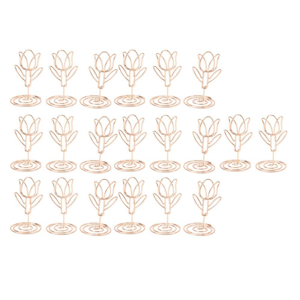 

20Pcs Tulip Shape Flower Place Card Holder Exquisite Place Card Holder Table Settings 20Pcs