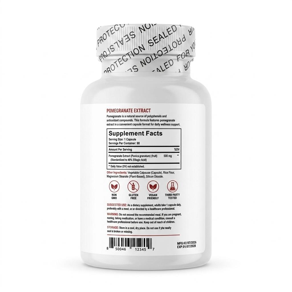 Estratto di Melograno 500mg – Supporto per Cuore e Sistema Immunitario (90 Capsule)