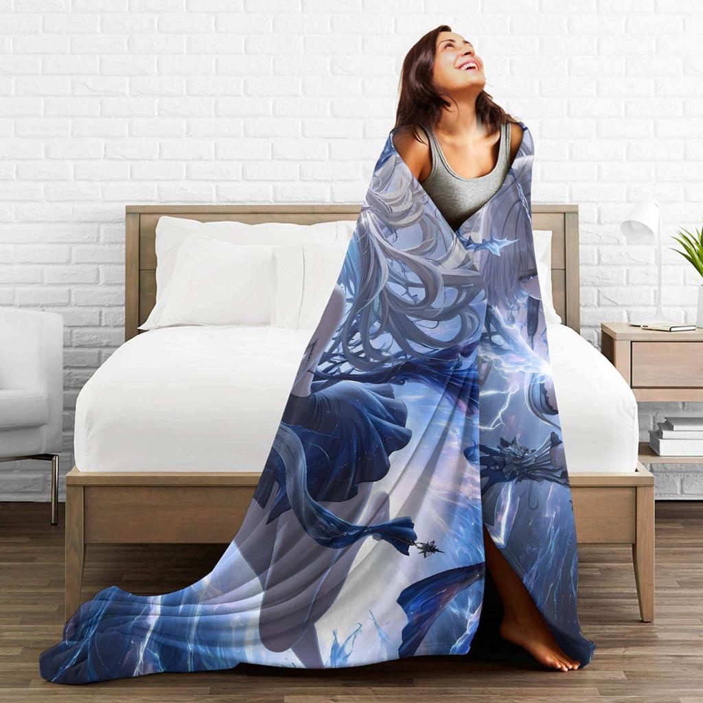 Fleurdelys Wuthering Waves Flannel Blankets Soft Durable Throw Blanket for Bedroom Picnic Funny Bedspread Sofa Bed Cover