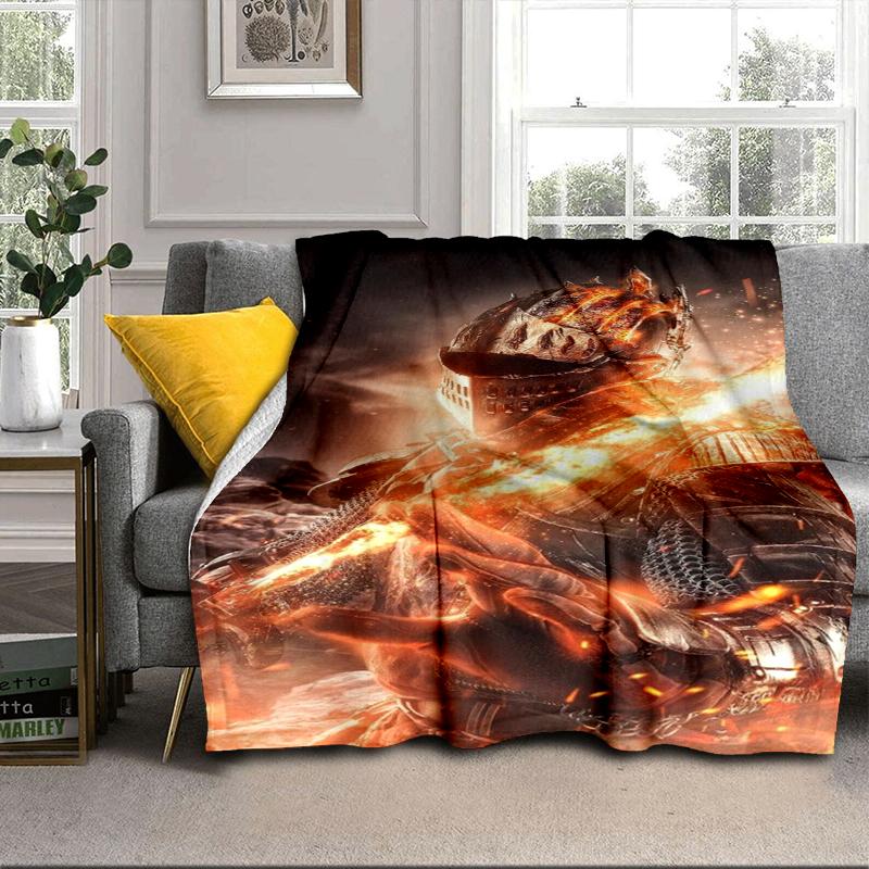 Knightly Crusader Armor Blanket Flannel Blanket for bed, sofa, Camping, Hiking, Picnic Essentials, gift for family Fan gifts