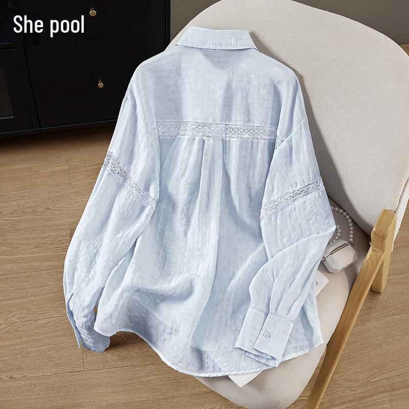 Women s Lyocell Blend Striped Lace Shirt XL